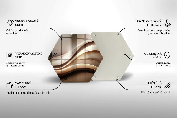 Skärbräda glas sexhörning Abstraktion mjuka linjer