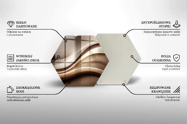 Skärbräda glas sexhörning Abstraktion mjuka linjer