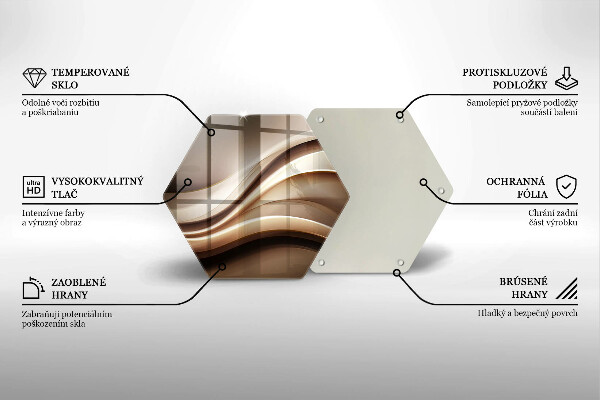 Skärbräda glas sexhörning Abstraktion mjuka linjer