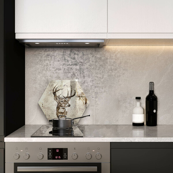 Skärbräda glas sexhörning Rådjur djur illustration