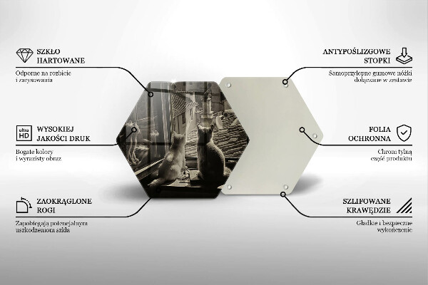 Skärbräda glas sexhörning Katter stad och fönster