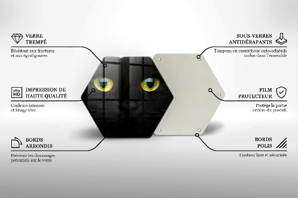 Skärbräda glas sexhörning Djurkattögon