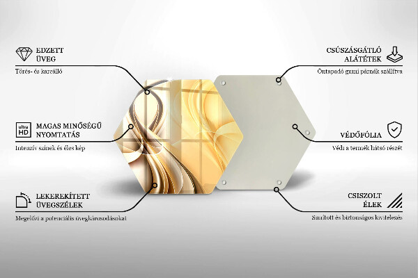 Skärbräda glas sexhörning Rök abstraktion