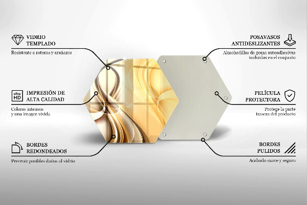 Skärbräda glas sexhörning Rök abstraktion