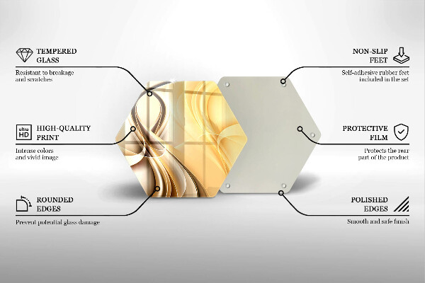 Skärbräda glas sexhörning Rök abstraktion