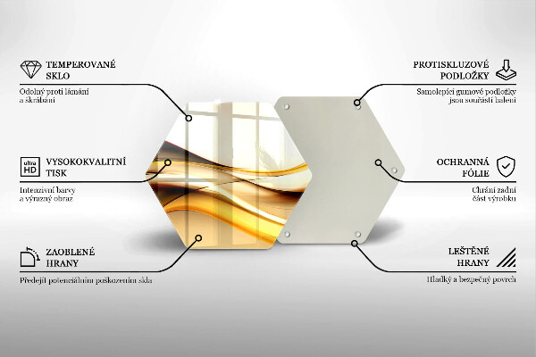 Skärbräda glas sexhörning Abstrakta röklinjer