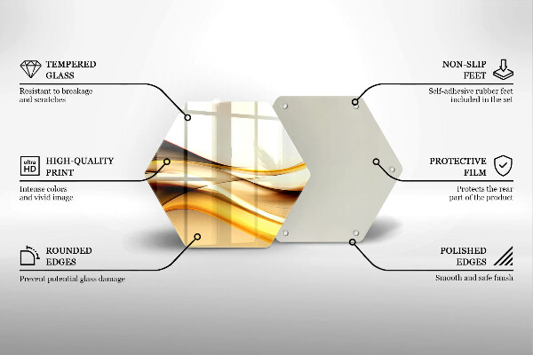 Skärbräda glas sexhörning Abstrakta röklinjer