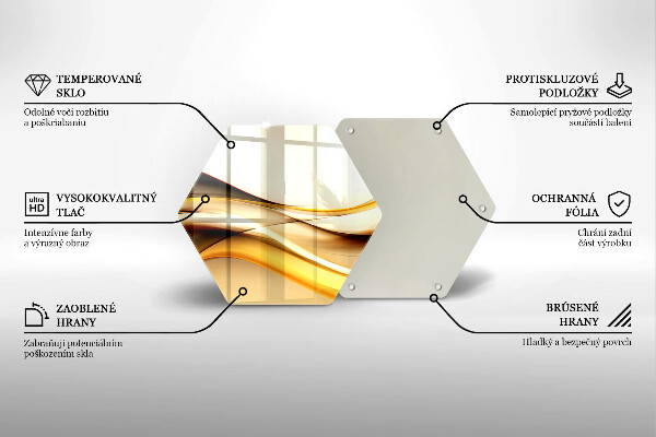 Skärbräda glas sexhörning Abstrakta röklinjer