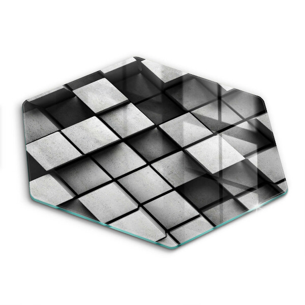 Skärbräda glas sexhörning Abstrakta 3D rutor
