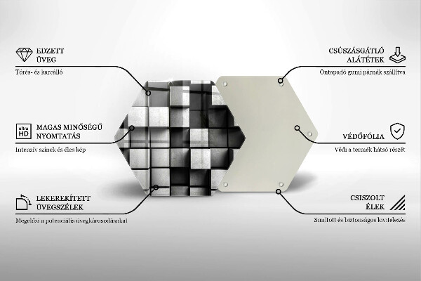 Skärbräda glas sexhörning Abstrakta 3D rutor
