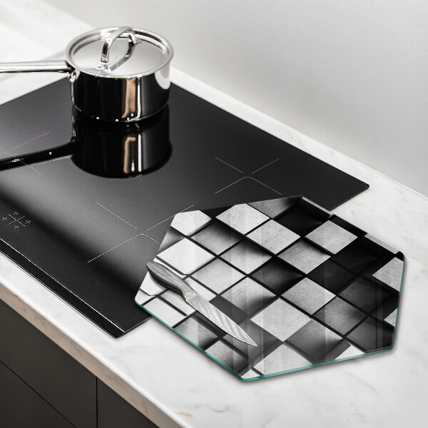 Skärbräda glas sexhörning Abstrakta 3D rutor