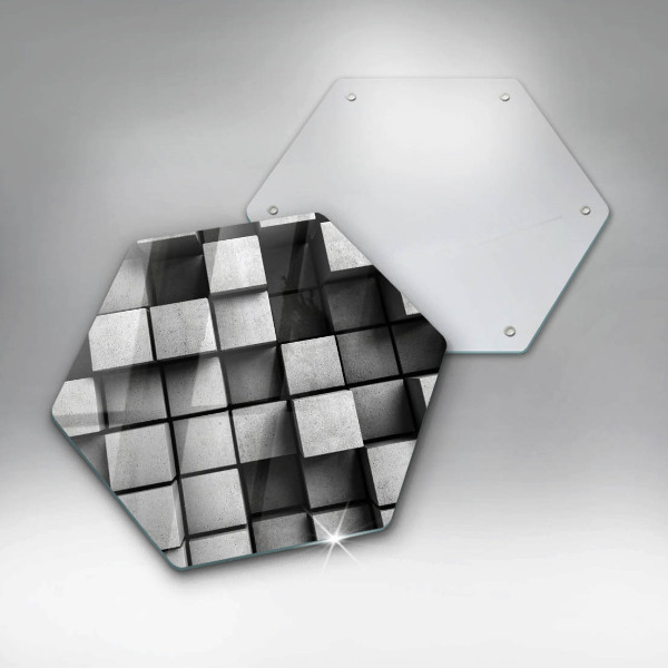 Skärbräda glas sexhörning Abstrakta 3D rutor