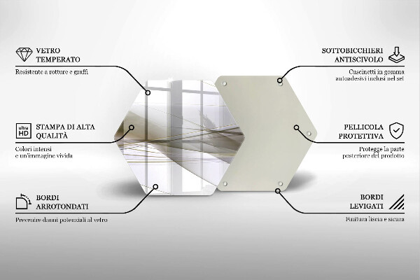 Skärbräda glas sexhörning Abstrakta linjer design