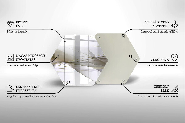 Skärbräda glas sexhörning Abstrakta linjer design