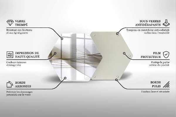 Skärbräda glas sexhörning Abstrakta linjer design