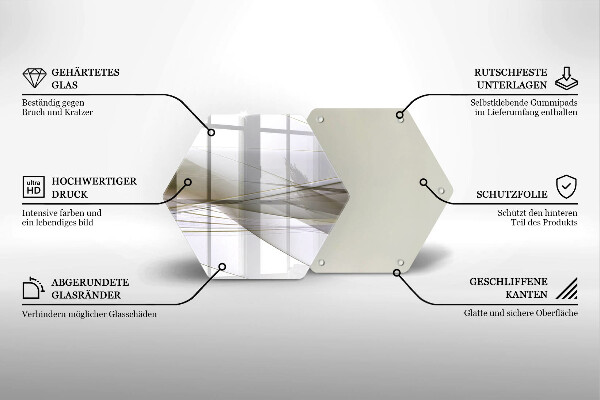 Skärbräda glas sexhörning Abstrakta linjer design