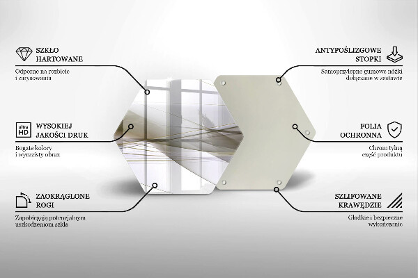 Skärbräda glas sexhörning Abstrakta linjer design