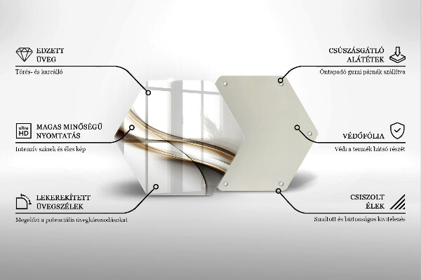 Skärbräda glas sexhörning Mjuka linjer abstraktion