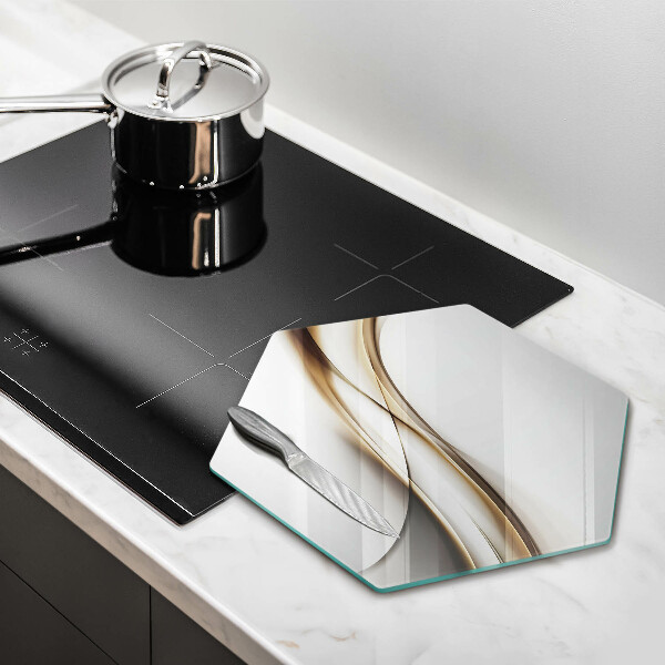 Skärbräda glas sexhörning Mjuka linjer abstraktion