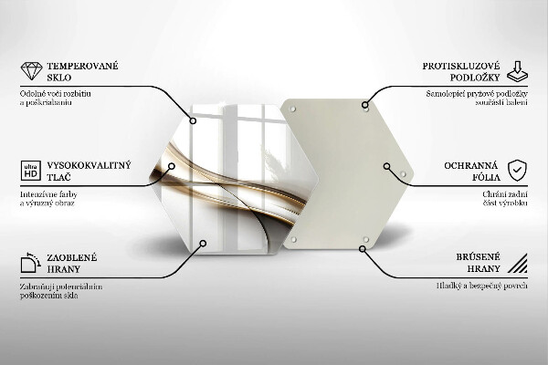 Skärbräda glas sexhörning Mjuka linjer abstraktion