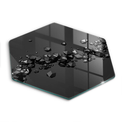 Skärbräda glas sexhörning 3D-former abstraktion