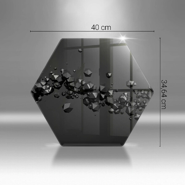 Skärbräda glas sexhörning 3D-former abstraktion