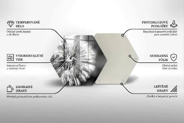 Skärbräda glas sexhörning En delikat maskros