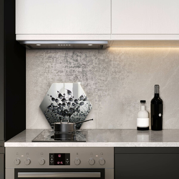 Skärbräda glas sexhörning Maskrosor och dagg