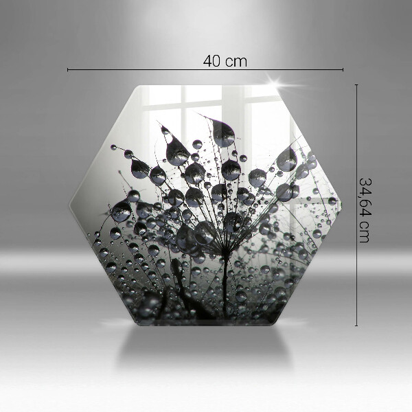 Skärbräda glas sexhörning Maskrosor och dagg