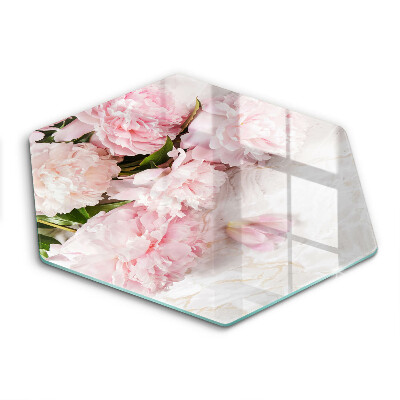 Skärbräda glas sexhörning Delika rosor blommor