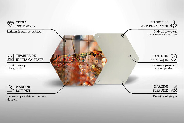 Skärbräda glas sexhörning Blöt maskros