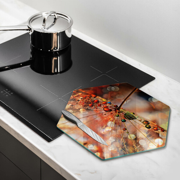 Skärbräda glas sexhörning Blöt maskros