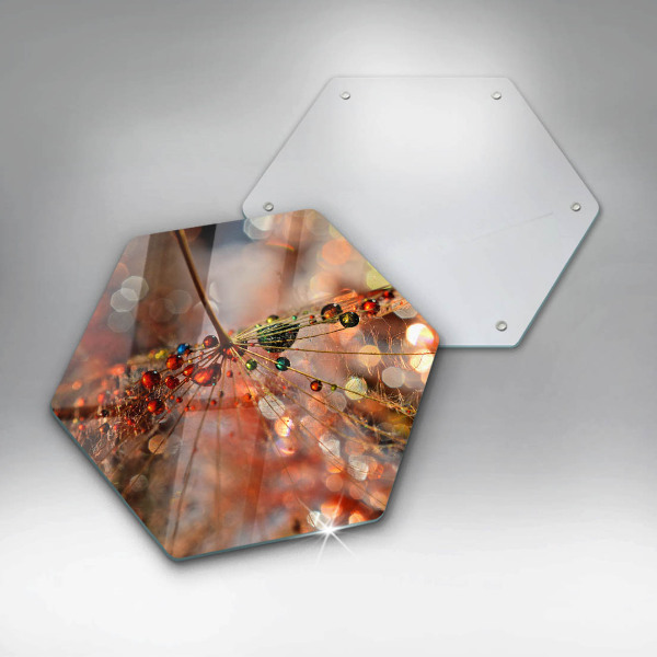 Skärbräda glas sexhörning Blöt maskros