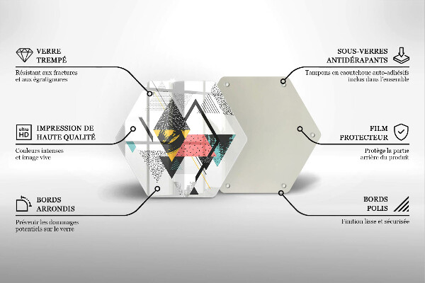 Skärbräda glas sexhörning Abstrakta trianglar