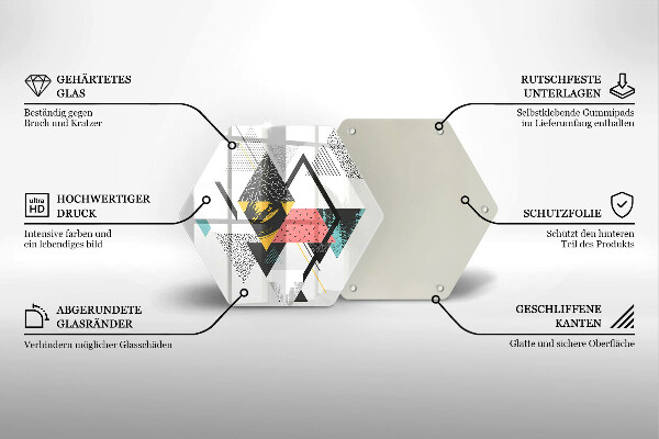 Skärbräda glas sexhörning Abstrakta trianglar