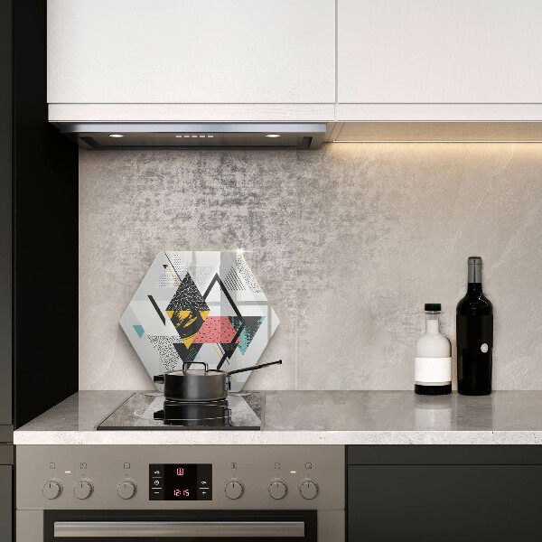 Skärbräda glas sexhörning Abstrakta trianglar