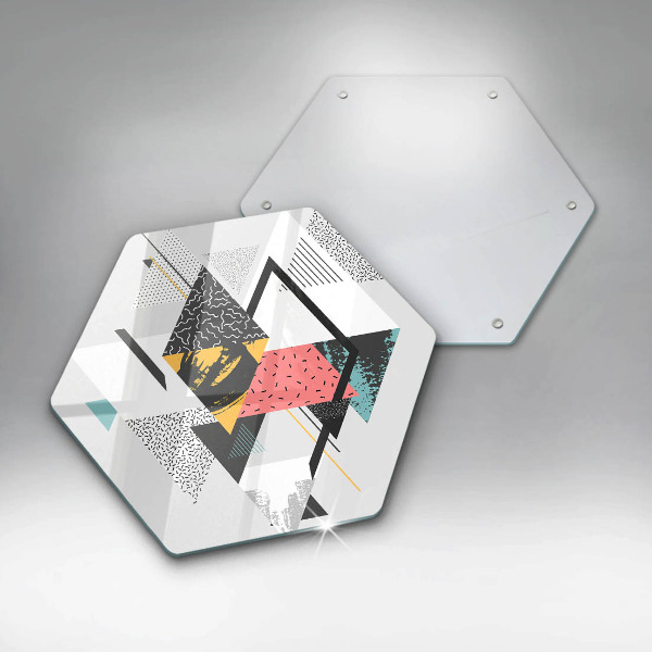 Skärbräda glas sexhörning Abstrakta trianglar