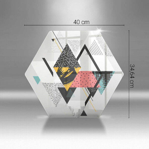 Skärbräda glas sexhörning Abstrakta trianglar