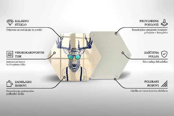 Skärbräda glas sexhörning Rådjur man illustration