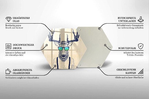 Skärbräda glas sexhörning Rådjur man illustration