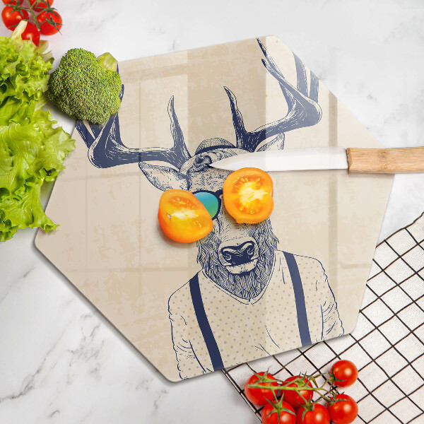 Skärbräda glas sexhörning Rådjur man illustration