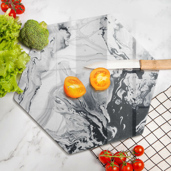 Skärbräda glas sexhörning Bläckabstraktion