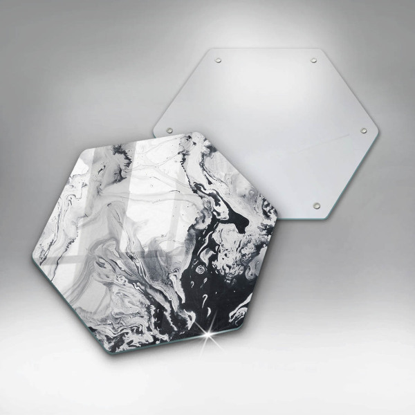 Skärbräda glas sexhörning Bläckabstraktion