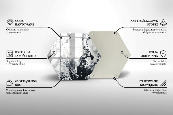 Skärbräda glas sexhörning Bläckabstraktion