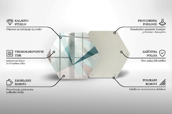 Skärbräda glas sexhörning Skarp abstraktion