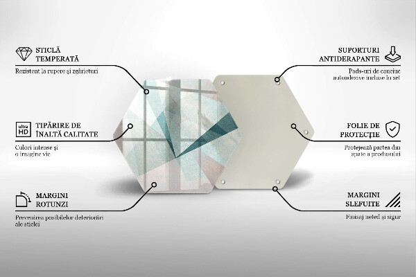 Skärbräda glas sexhörning Skarp abstraktion