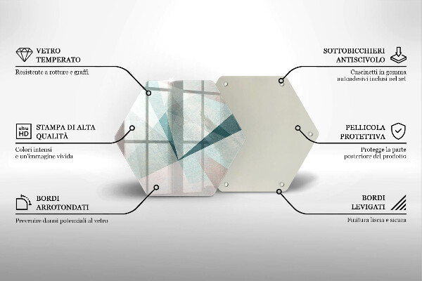Skärbräda glas sexhörning Skarp abstraktion