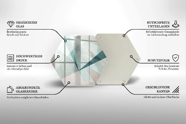 Skärbräda glas sexhörning Skarp abstraktion