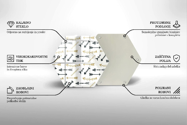 Skärbräda glas sexhörning Boho pilar mönster