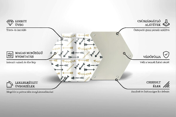 Skärbräda glas sexhörning Boho pilar mönster